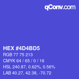 Color code: HEX #4D4BD5 | qconv.com