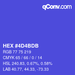 カラーコード: HEX #4D4BDB | qconv.com