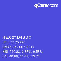 カラーコード: HEX #4D4BDC | qconv.com