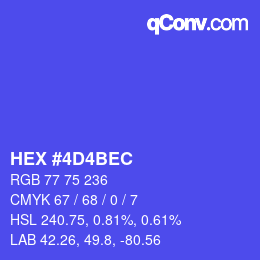 颜色代码: HEX #4D4BEC | qconv.com