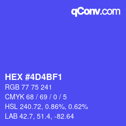 Color code: HEX #4D4BF1 | qconv.com