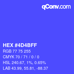 Color code: HEX #4D4BFF | qconv.com