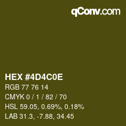 Color code: HEX #4D4C0E | qconv.com