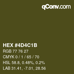 Color code: HEX #4D4C1B | qconv.com