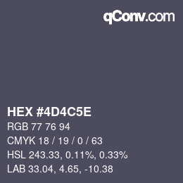 Código de color: HEX #4D4C5E | qconv.com