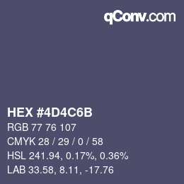 颜色代码: HEX #4D4C6B | qconv.com