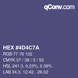 Color code: HEX #4D4C7A | qconv.com