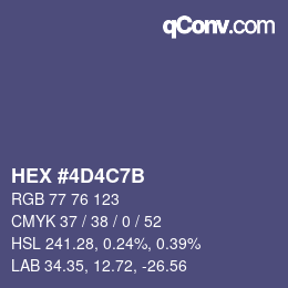 Color code: HEX #4D4C7B | qconv.com