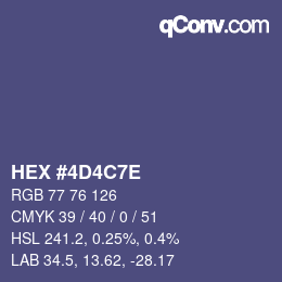 Color code: HEX #4D4C7E | qconv.com