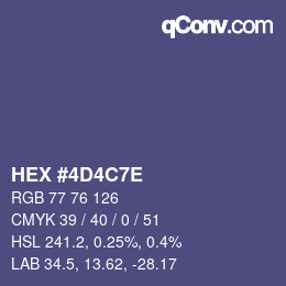 Código de color: HEX #4D4C7E | qconv.com