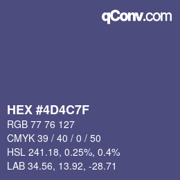 Color code: HEX #4D4C7F | qconv.com