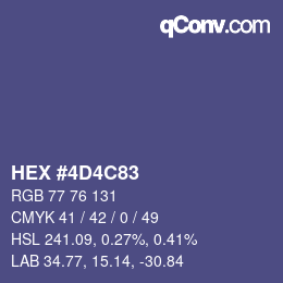 Color code: HEX #4D4C83 | qconv.com