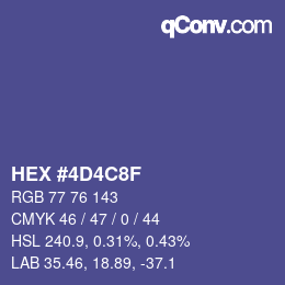 颜色代码: HEX #4D4C8F | qconv.com