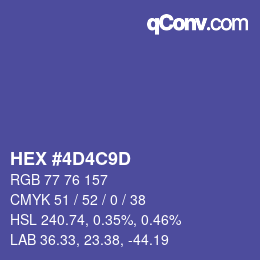 カラーコード: HEX #4D4C9D | qconv.com