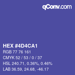 カラーコード: HEX #4D4CA1 | qconv.com