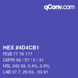 カラーコード: HEX #4D4CB1 | qconv.com