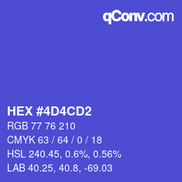 Color code: HEX #4D4CD2 | qconv.com