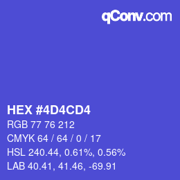 カラーコード: HEX #4D4CD4 | qconv.com