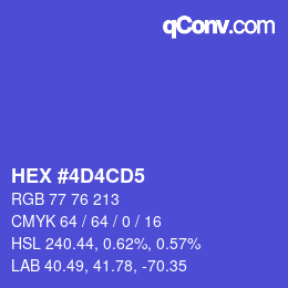 Color code: HEX #4D4CD5 | qconv.com