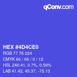 カラーコード: HEX #4D4CE0 | qconv.com