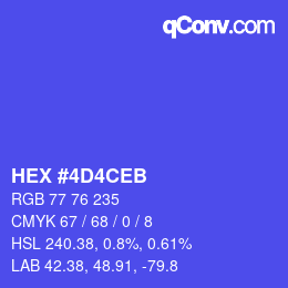 颜色代码: HEX #4D4CEB | qconv.com