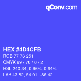 Color code: HEX #4D4CFB | qconv.com