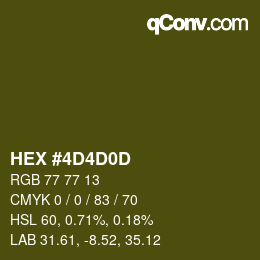 Color code: HEX #4D4D0D | qconv.com