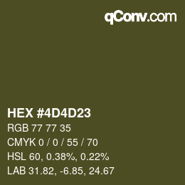 Color code: HEX #4D4D23 | qconv.com