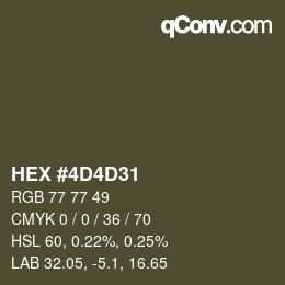 Código de color: HEX #4D4D31 | qconv.com