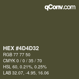 Color code: HEX #4D4D32 | qconv.com