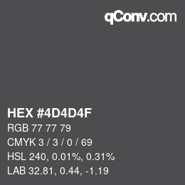 Color code: HEX #4D4D4F | qconv.com