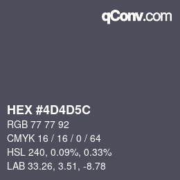 颜色代码: HEX #4D4D5C | qconv.com