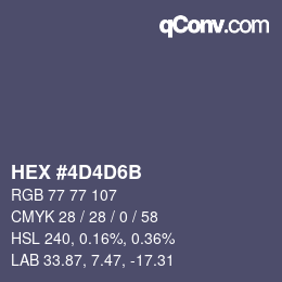 Farbcode: HEX #4D4D6B | qconv.com