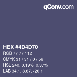 颜色代码: HEX #4D4D70 | qconv.com