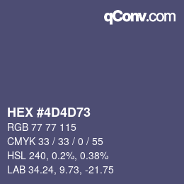 カラーコード: HEX #4D4D73 | qconv.com