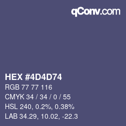 Farbcode: HEX #4D4D74 | qconv.com