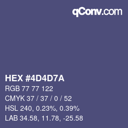 Color code: HEX #4D4D7A | qconv.com