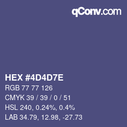 カラーコード: HEX #4D4D7E | qconv.com
