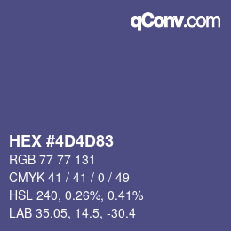 颜色代码: HEX #4D4D83 | qconv.com