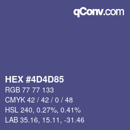 颜色代码: HEX #4D4D85 | qconv.com