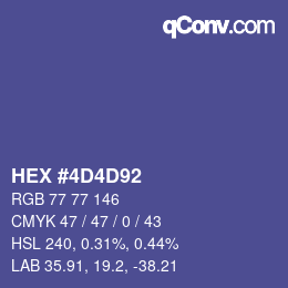 カラーコード: HEX #4D4D92 | qconv.com