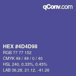 颜色代码: HEX #4D4D98 | qconv.com