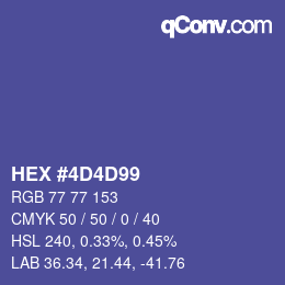 カラーコード: HEX #4D4D99 | qconv.com