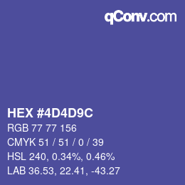 Farbcode: HEX #4D4D9C | qconv.com