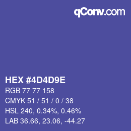 Color code: HEX #4D4D9E | qconv.com