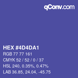 Color code: HEX #4D4DA1 | qconv.com