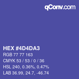 Color code: HEX #4D4DA3 | qconv.com