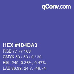 カラーコード: HEX #4D4DA3 | qconv.com