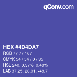 カラーコード: HEX #4D4DA7 | qconv.com