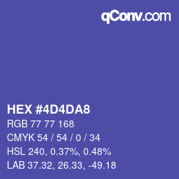 Color code: HEX #4D4DA8 | qconv.com